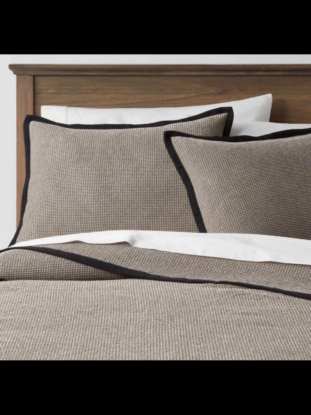 Threshold Micro Waffle Coverlet & Shams King sized set